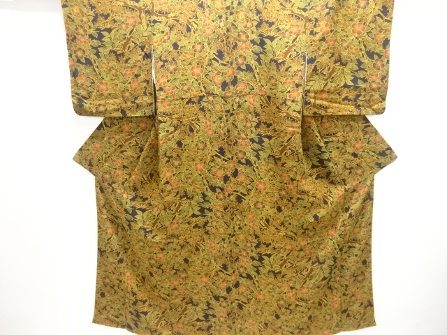 椿模様小紋着物